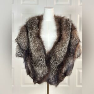Vintage Fox Fur Shawl | Luxe Natural Fox Stole | Statement Evening Glamour